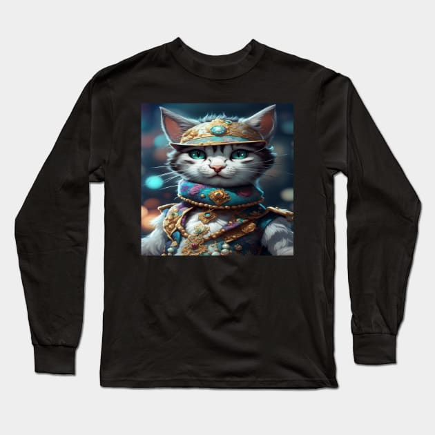 Cat dressed in Carnaval clothes No.1 Long Sleeve T-Shirt by R.W.TDesign